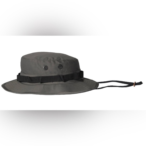 Gray Tactical Boonie Hat with Wide Brim and Ventilation 71/2 - Picture 1 of 7